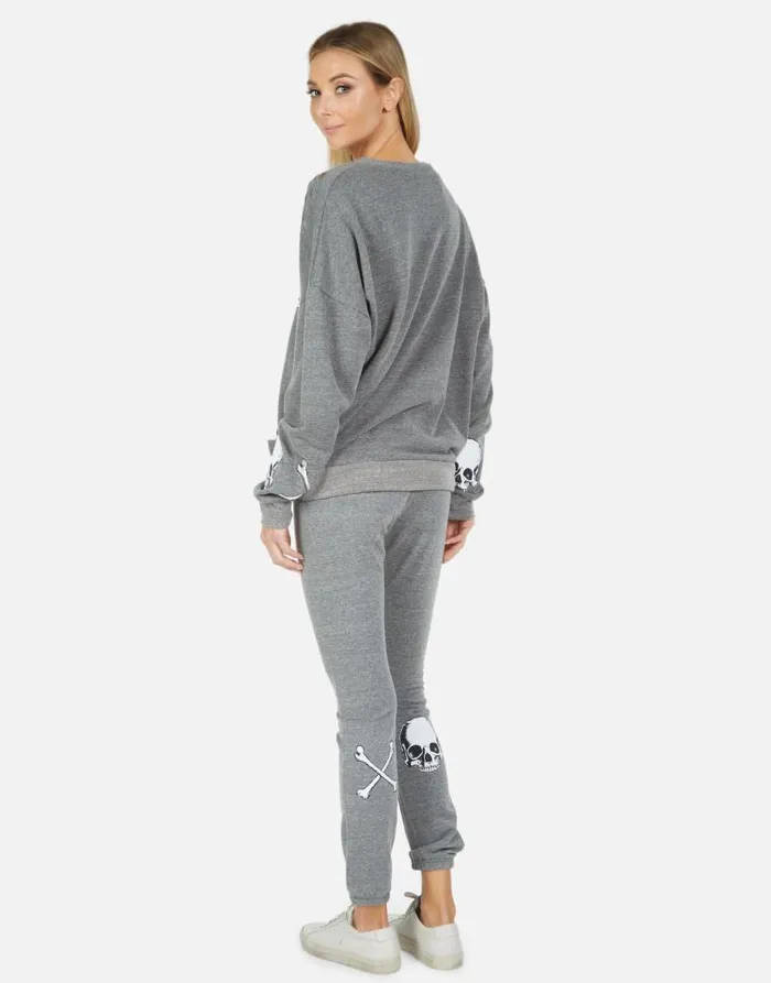 Flora Bone Diamond Heather Grey Women Lauren Moshi Long Sleeve