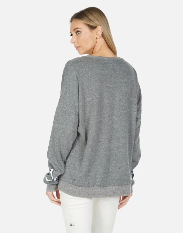 Flora Bone Diamond Heather Grey Women Lauren Moshi Long Sleeve