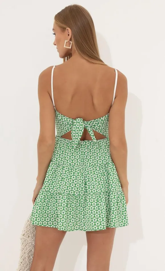 Floral Corset Dress Green Women LUCY IN THE SKY Mini Dresses Floral Corset Dress Green Women LUCY IN THE SKY Mini Dresses