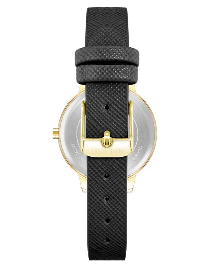 Floral Dial Saffiano Strap Watch Black Women Nine West Straps Floral Dial Saffiano Strap Watch Black Women Nine West Straps