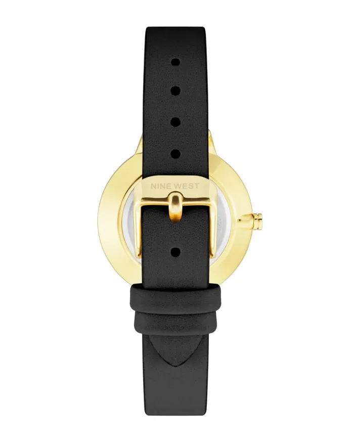 Floral Dial Strap Watch Black Women Nine West Straps Floral Dial Strap Watch Black Women Nine West Straps