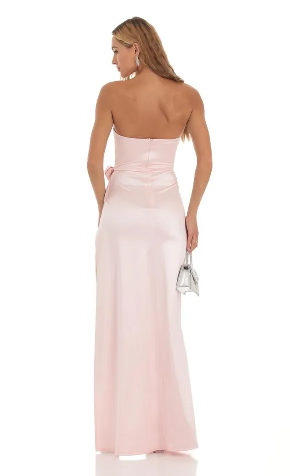 Flower Strapless Maxi Dress Pink Women LUCY IN THE SKY Maxi Dresses Flower Strapless Maxi Dress Pink Women LUCY IN THE SKY Maxi Dresses
