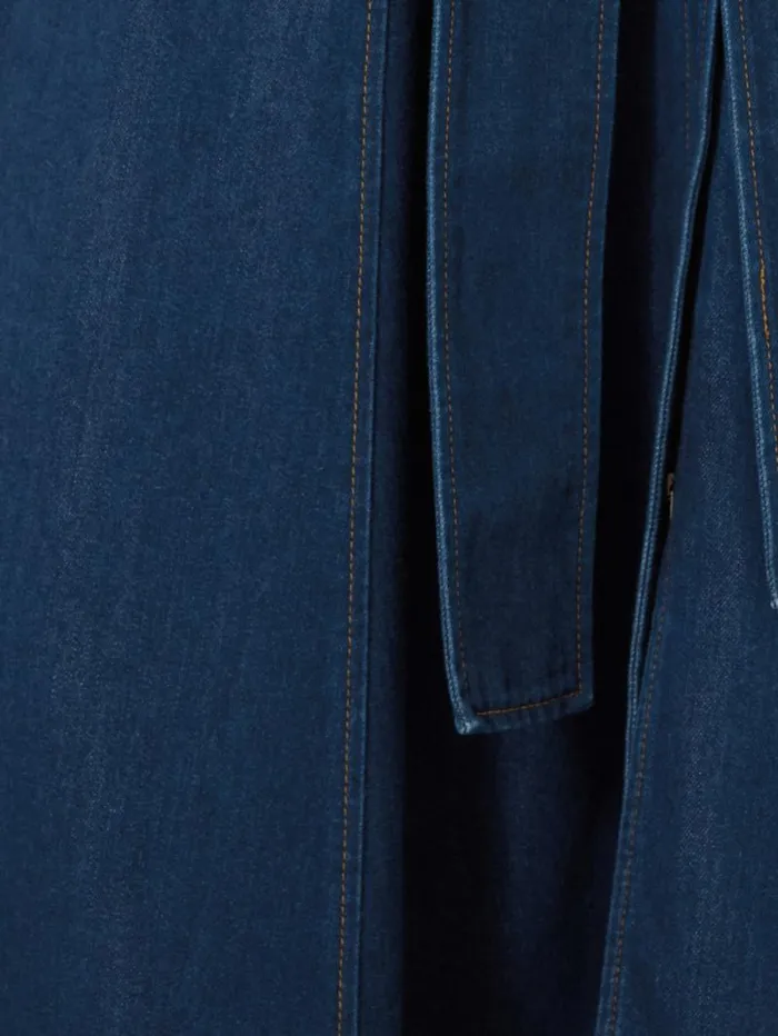 Fluid Denim Belted Shirt Dress Indigo Women Jigsaw Denim