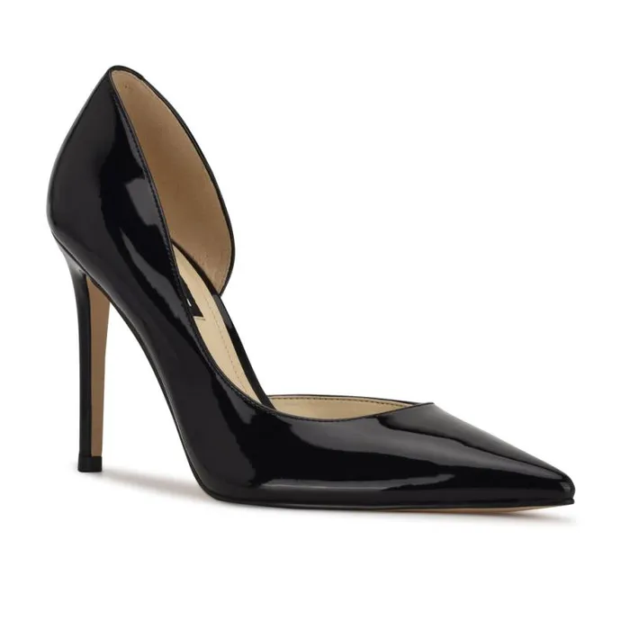 Folowe D039Orsay Pointy Toe Pumps Black Patent Women Nine West Heels
