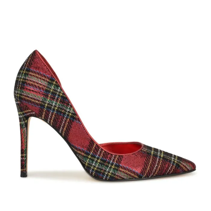 Folowe D039Orsay Pointy Toe Pumps Red Plaid Women Nine West Heels