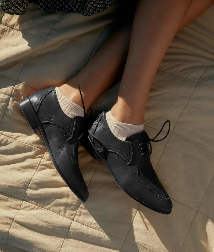 Footwear The Agnes Oxford Noir Leather 8211 Christy Dawn Women