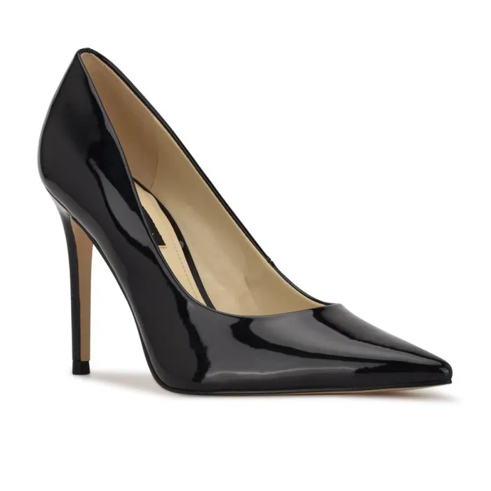 Fresh Pointy Toe Pumps Black Patent Women Nine West Heels Fresh Pointy Toe Pumps Black Patent Women Nine West Heels