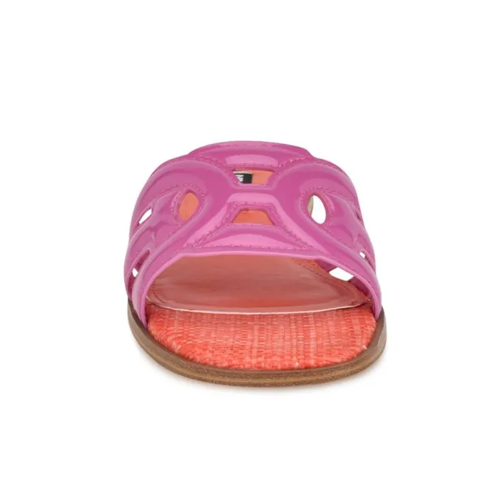 Geena Flat Slide Sandals Pinkorange Women Nine West Sandals Geena Flat Slide Sandals Pinkorange Women Nine West Sandals