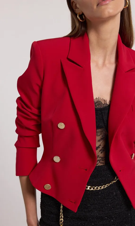 Generation Love Clothing Blazers and Jackets Aytul Crepe Blazer Ruby 8211 Women