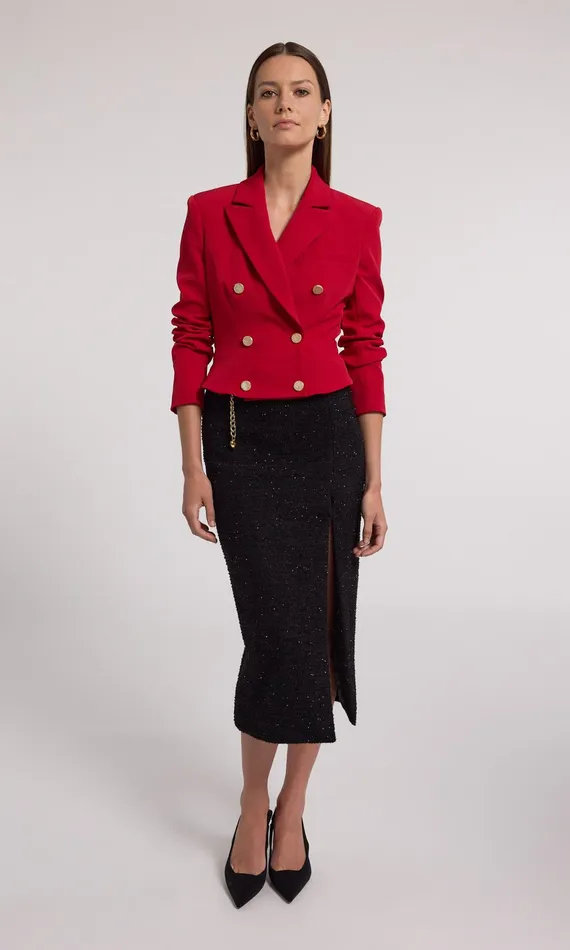 Generation Love Clothing Blazers and Jackets Aytul Crepe Blazer Ruby 8211 Women