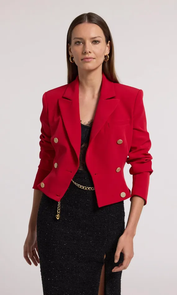 Generation Love Clothing Blazers and Jackets Aytul Crepe Blazer Ruby 8211 Women