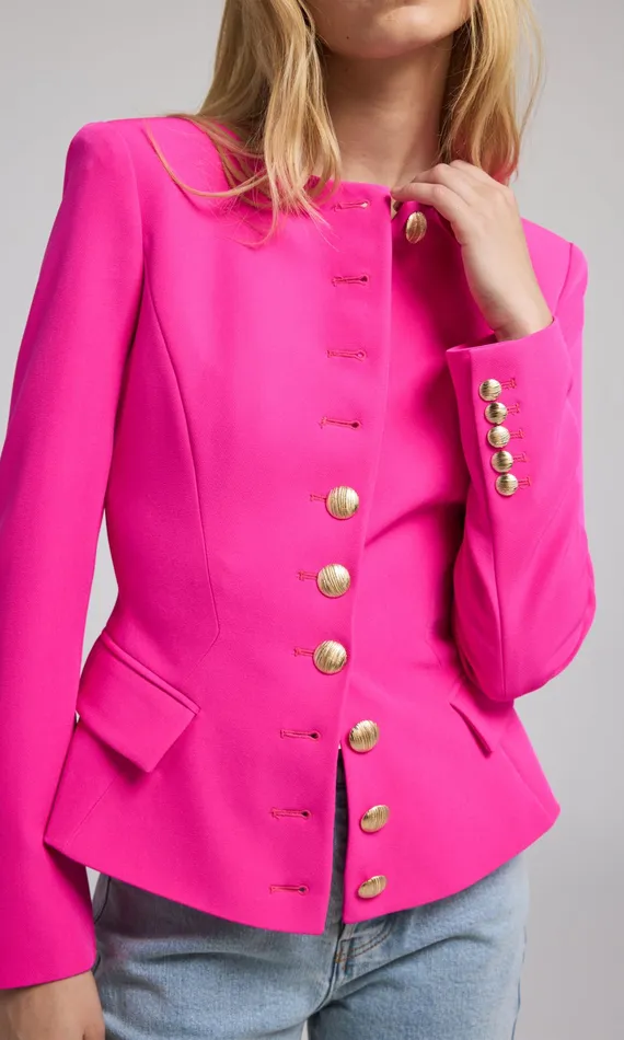 Generation Love Clothing Blazers and Jackets Ophelia Crepe Blazer Magenta 8211 Women