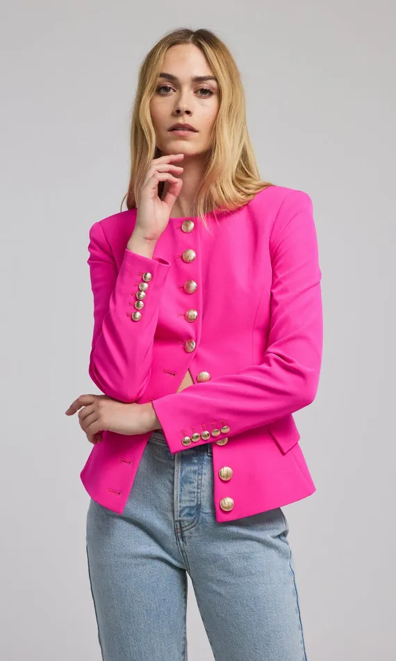 Generation Love Clothing Blazers and Jackets Ophelia Crepe Blazer Magenta 8211 Women