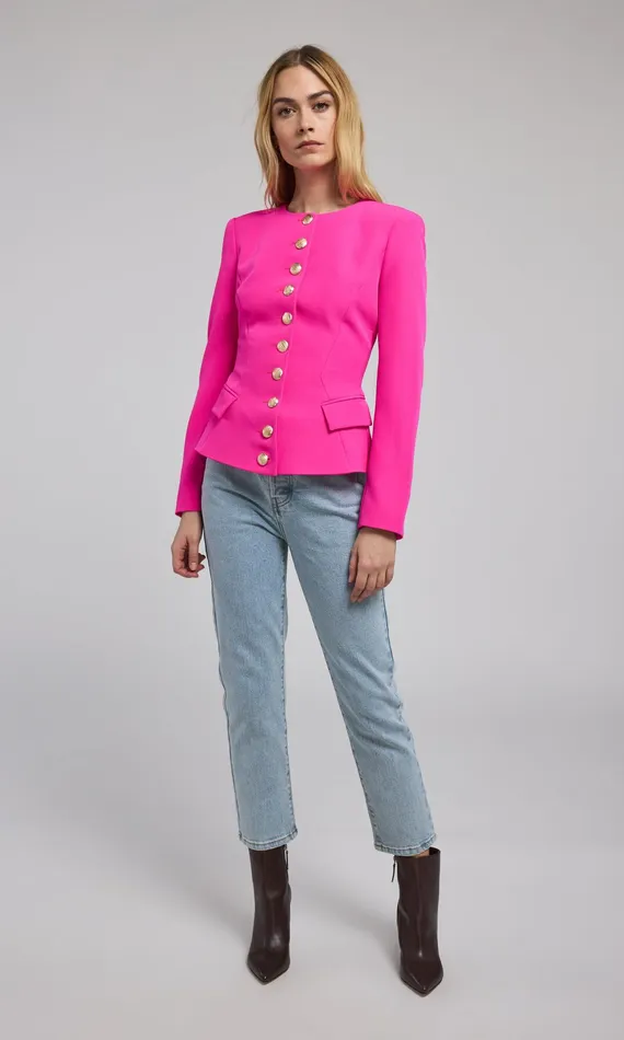 Generation Love Clothing Blazers and Jackets Ophelia Crepe Blazer Magenta 8211 Women
