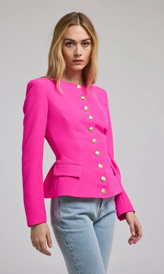 Generation Love Clothing Blazers and Jackets Ophelia Crepe Blazer Magenta 8211 Women