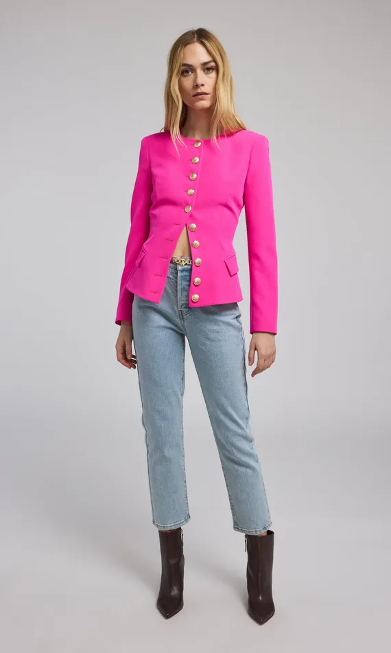 Generation Love Clothing Blazers and Jackets Ophelia Crepe Blazer Magenta 8211 Women