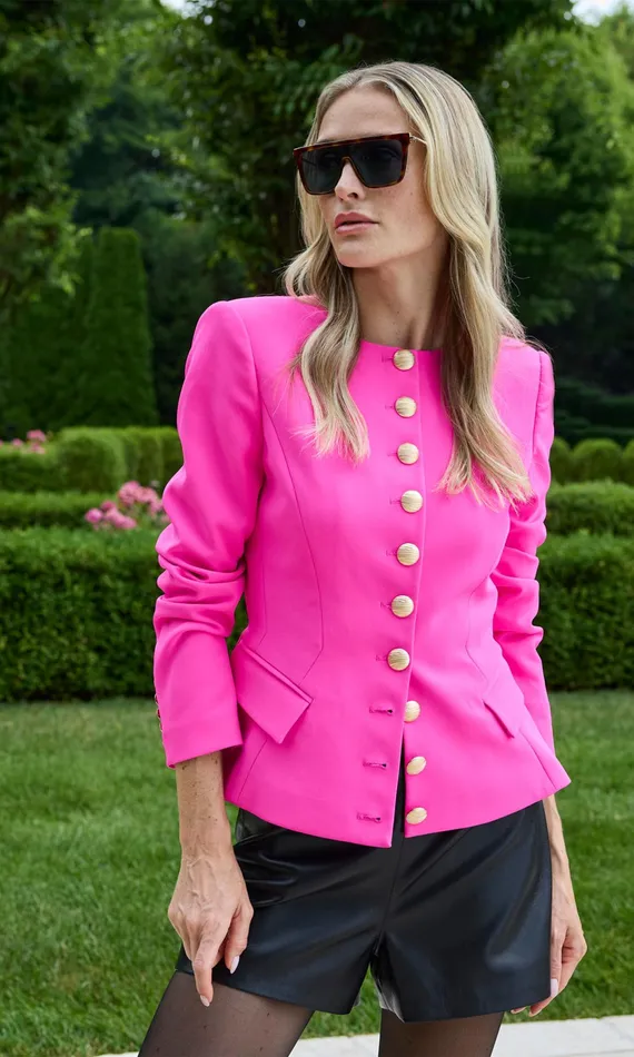 Generation Love Clothing Blazers and Jackets Ophelia Crepe Blazer Magenta 8211 Women