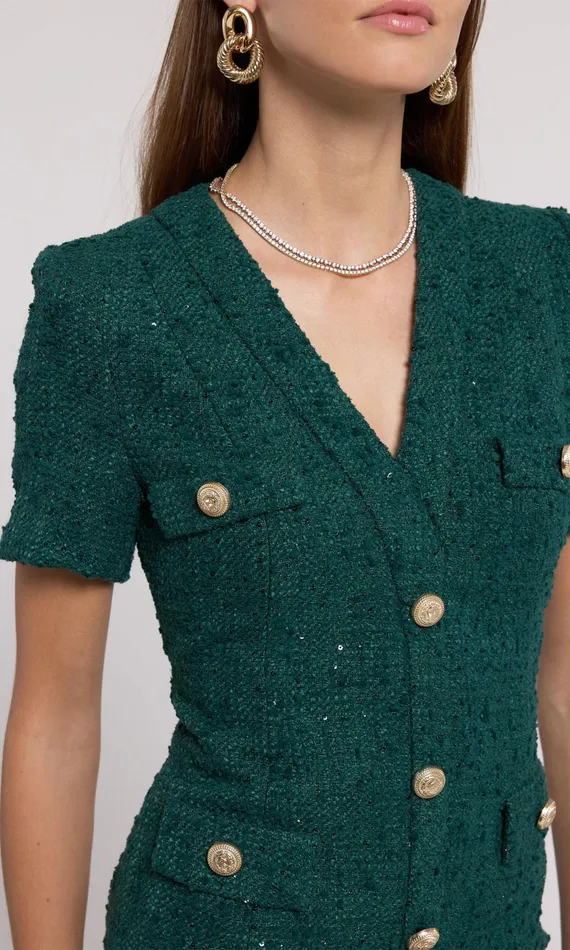 Generation Love Clothing Dresses Anne Tweed Dress Forest 8211 Women