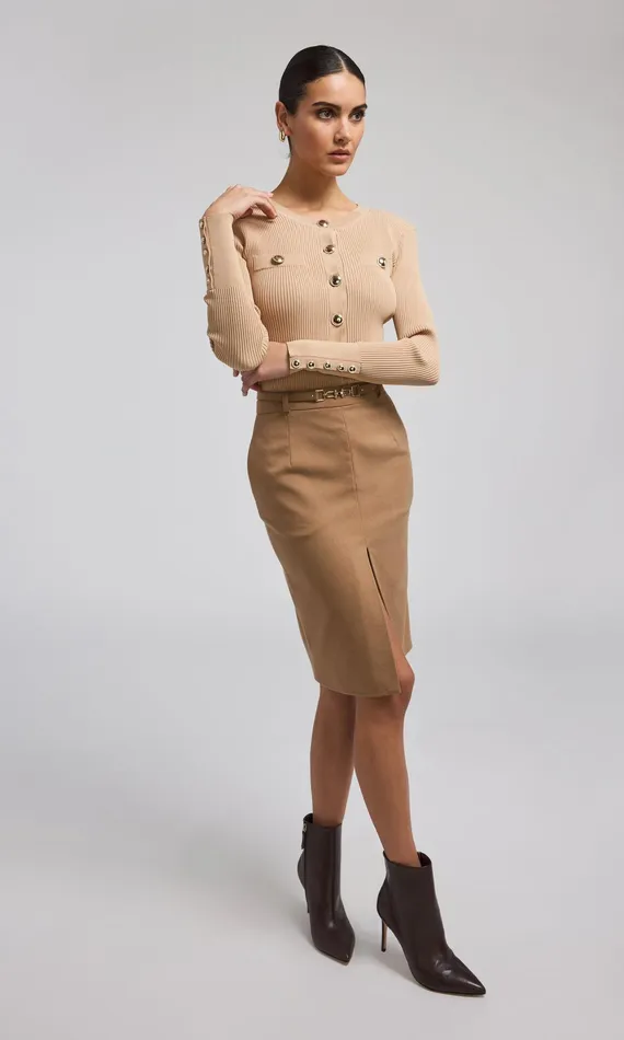 Generation Love Clothing Skirts Alayna Suiting Skirt Camel 8211 Women