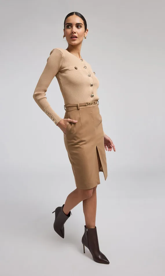 Generation Love Clothing Skirts Alayna Suiting Skirt Camel 8211 Women
