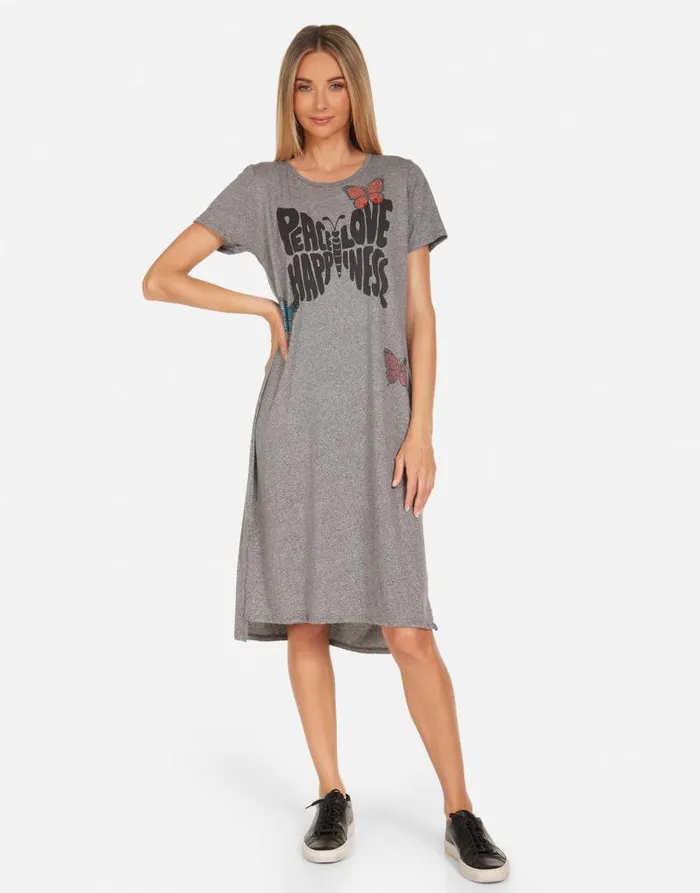 Genesis Crystal Love Butterfly Heather Grey Women Lauren Moshi Dresses