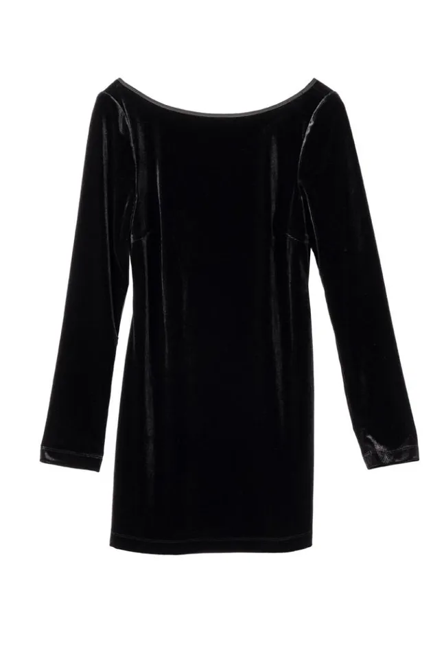 Genevieve Velvet Mini Dress With Bow Women Ciao Lucia Black Dresses