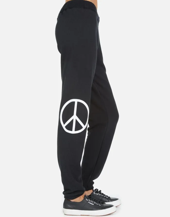 Gia Skull Peace Hand Black Women Lauren Moshi Long Sweatpants