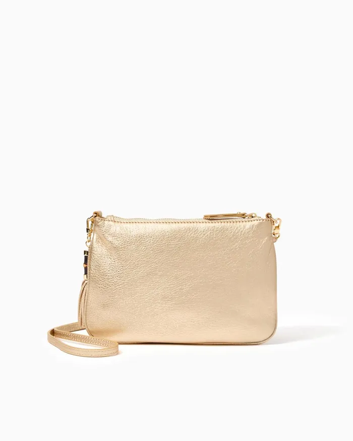 Gifts For Mom Home and GiftsWomen Lilly Pulitzer Cruisin Crossbody Bag Gold Metallic