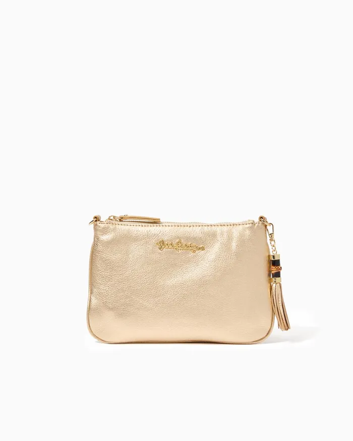 Gifts For Mom Home and GiftsWomen Lilly Pulitzer Cruisin Crossbody Bag Gold Metallic
