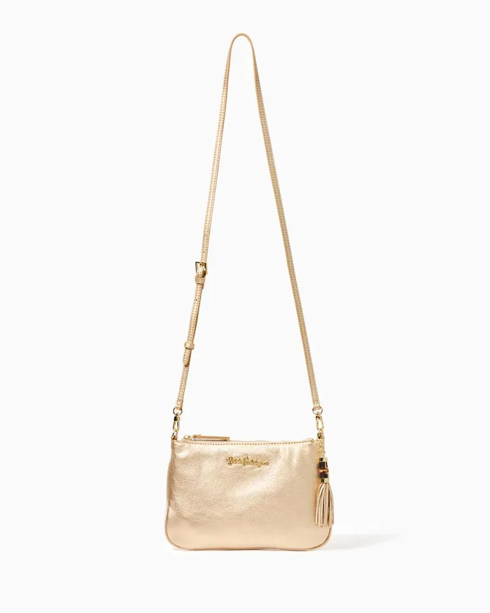 Gifts For Mom Home and GiftsWomen Lilly Pulitzer Cruisin Crossbody Bag Gold Metallic