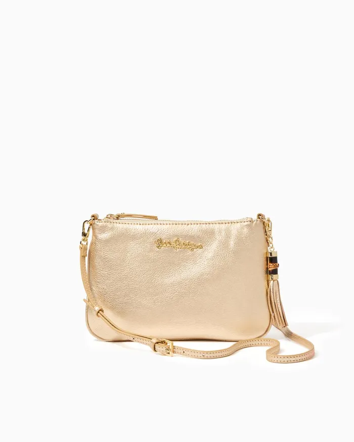Gifts For Mom Home and GiftsWomen Lilly Pulitzer Cruisin Crossbody Bag Gold Metallic