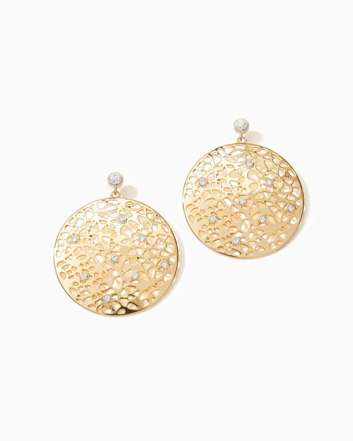 Gifts For Mom Home and GiftsWomen Lilly Pulitzer Devine Rhinestone Earrings Gold Metallic
