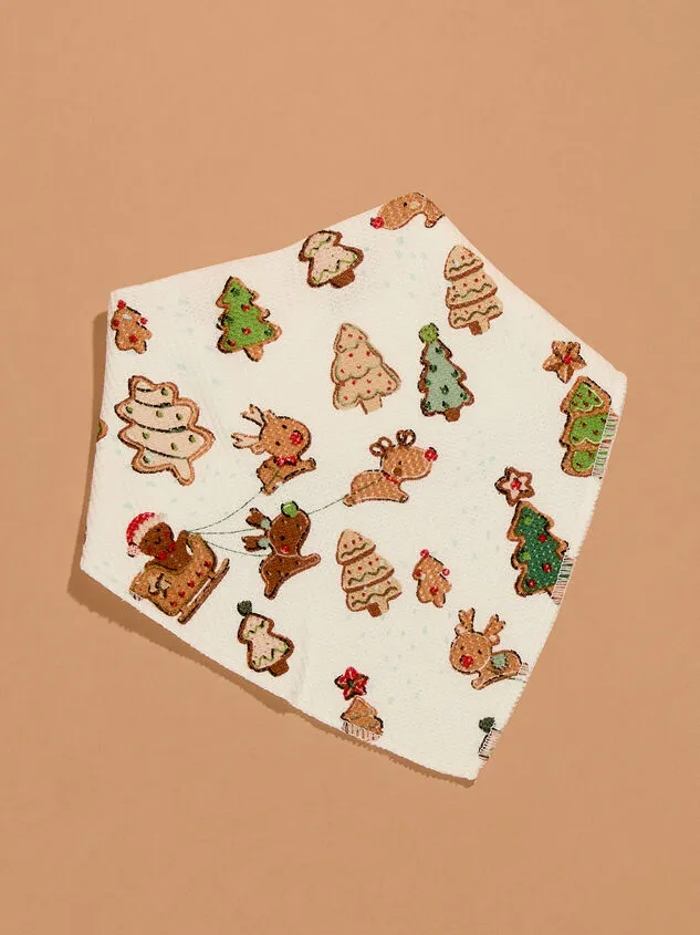 Gingerbread Waffle Knit Bandana Bib Beige GirlBoy Altar039d State Snacktime