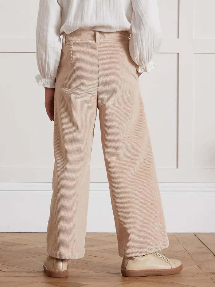 Girls Clothing Cyrillus Flared Velour Trousers
