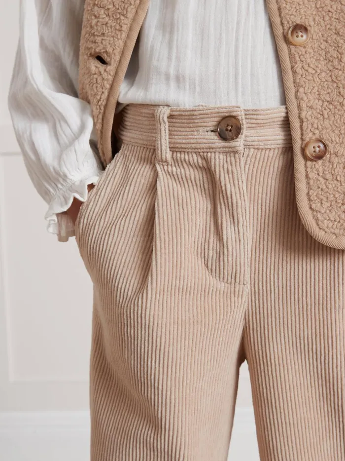 Girls Clothing Cyrillus Flared Velour Trousers
