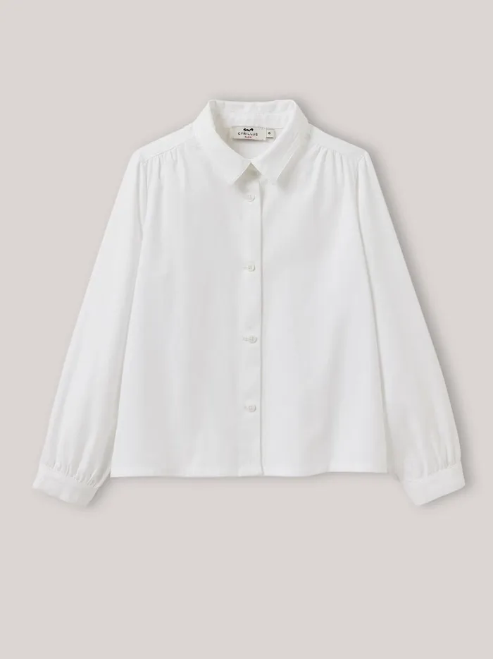 Girls Clothing Cyrillus Oxford Shirt Blanc