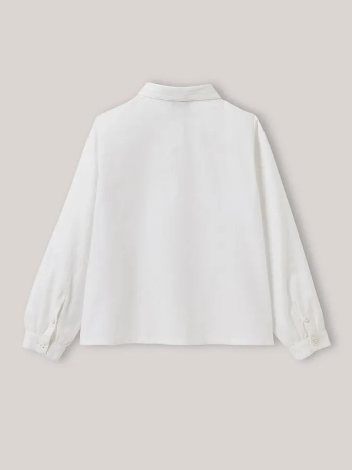 Girls Clothing Cyrillus Oxford Shirt Blanc Girls Clothing Cyrillus Oxford Shirt Blanc