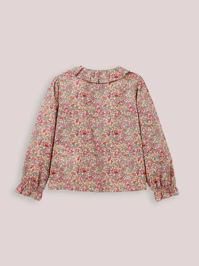 Girls Clothing Cyrillus Shirt With Pleated Collar Made With Liberty Fabric Lib Babington Rose