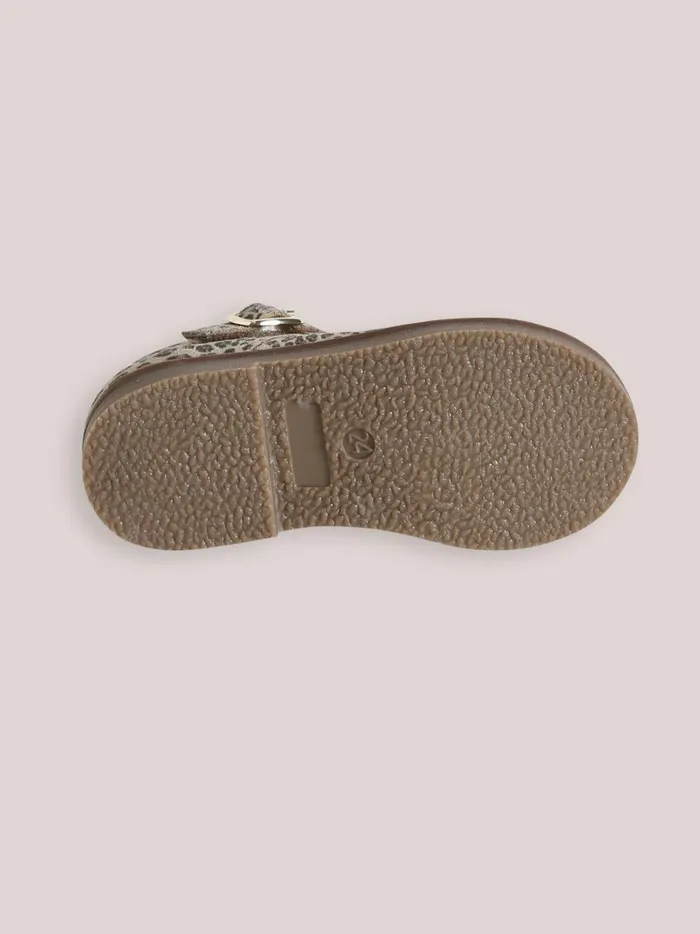 Girls Shoes Cyrillus Leather Leopard Motif TStrap Shoes Peau De Bete