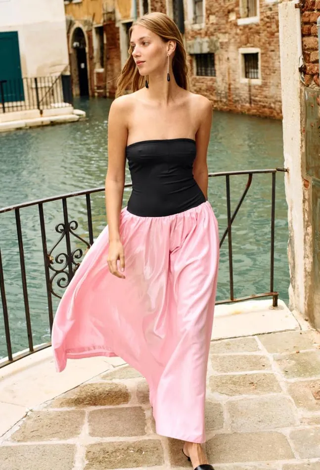 Giselle Pink Taffeta Maxi Dress Women Ciao Lucia Long Dresses