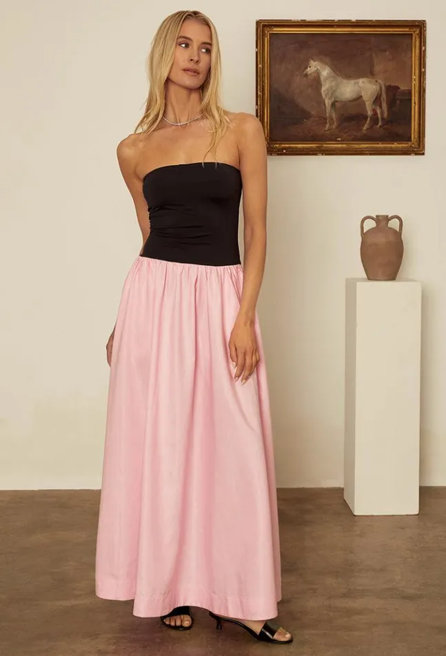 Giselle Pink Taffeta Maxi Dress Women Ciao Lucia Long Dresses