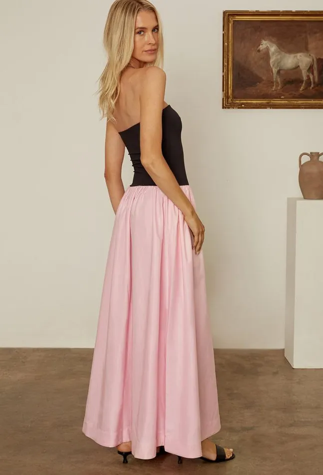 Giselle Pink Taffeta Maxi Dress Women Ciao Lucia Long Dresses