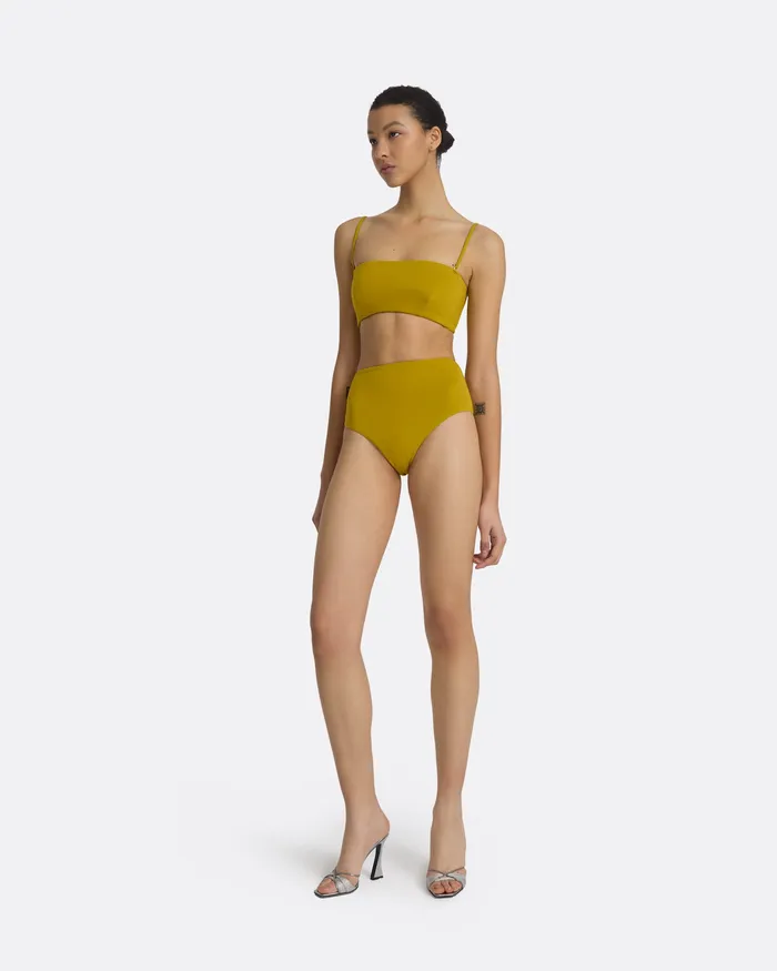 Gisellea Chartreuse Bikini Bottom Chartreuse Swimwear Safiyaa Women