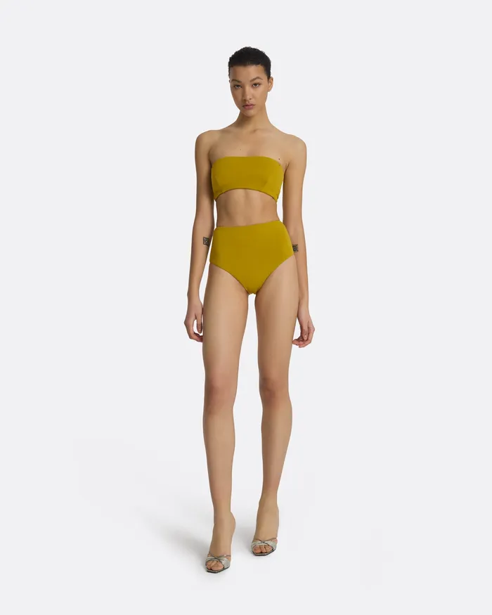 Gisellea Chartreuse Bikini Bottom Chartreuse Swimwear Safiyaa Women