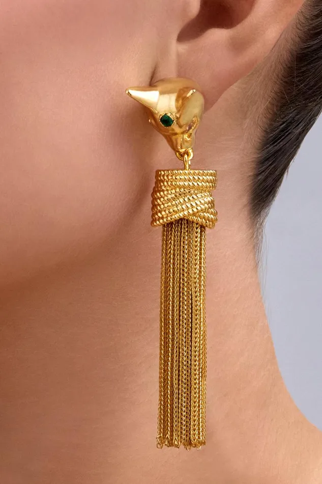 GLOBAL NOMAD BASTET EARRINGS GOLD Gold WomensMens Camilla Jewellery