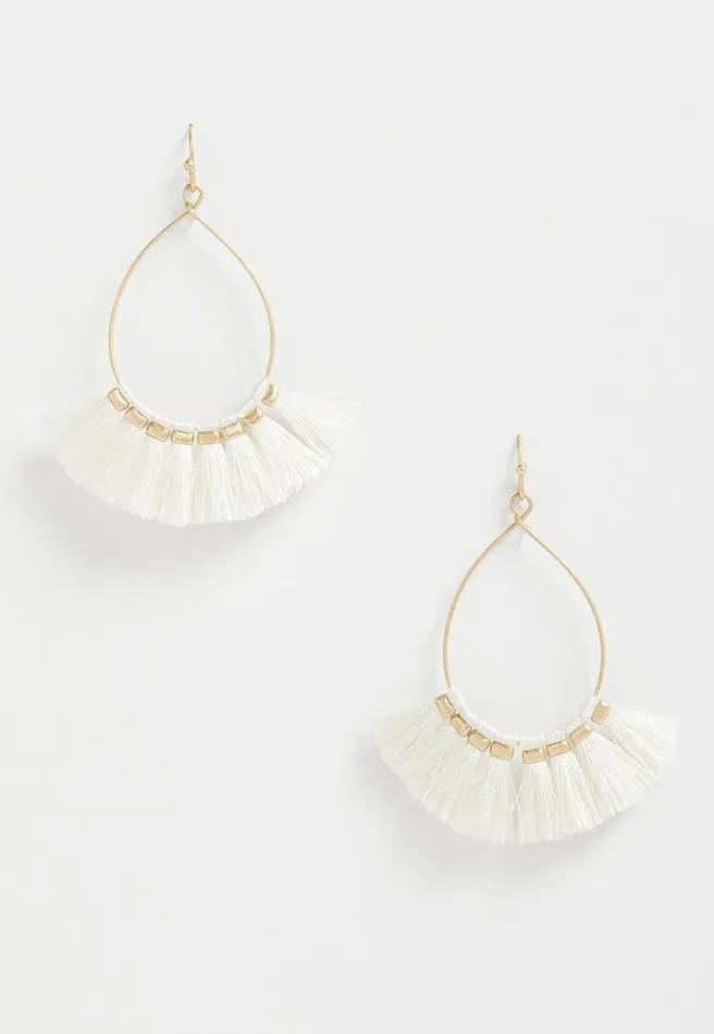 Gold Fringe Teardrop Earrings Women Maurices Jewelry