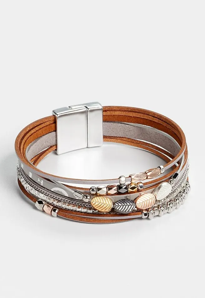 Gray Leaf Multi Row Magnetic Bracelet Women Maurices Jewelry