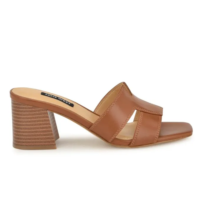 Griselda Block Heel Sandals Brown Women Nine West Sandals