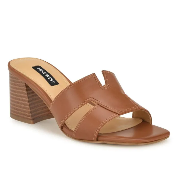 Griselda Block Heel Sandals Brown Women Nine West Sandals Griselda Block Heel Sandals Brown Women Nine West Sandals