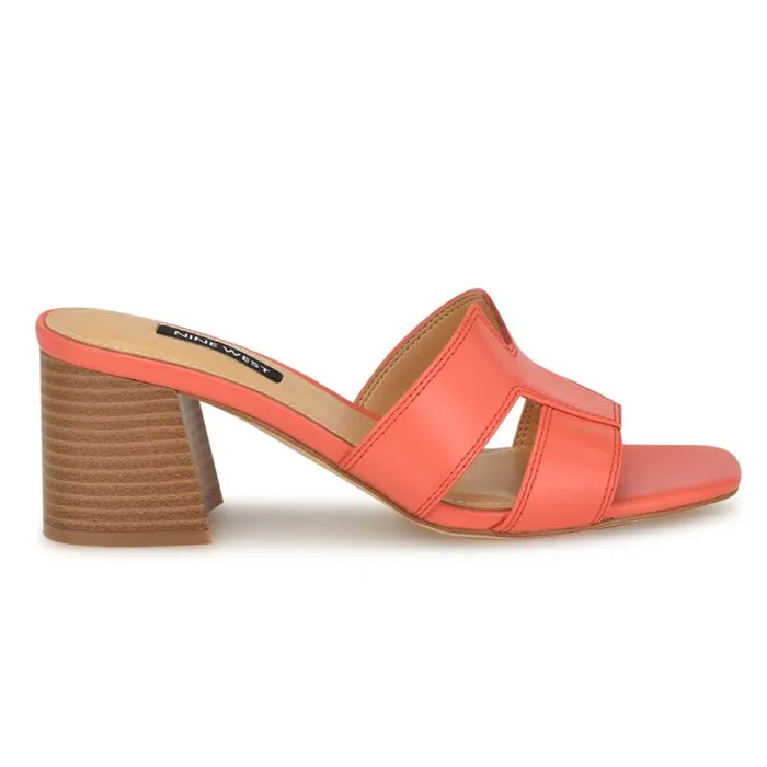 Griselda Block Heel Sandals Orange Women Nine West Heels